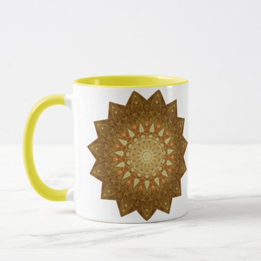 Brown Orange Star Mandala Tasse (Links)
