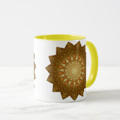 Brown Orange Star Mandala Tasse (VorderseiteRechts)