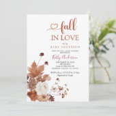 Brown Orange Wildflower Fall in Love Baby Shower Einladung (Stehend Vorderseite)