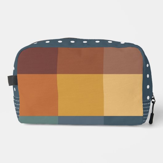 BROWN ORANGE YELLOW BLUE GEOMETRIC PATTERN WASCHBEUTEL (Vorderseite)