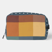 BROWN ORANGE YELLOW BLUE GEOMETRIC PATTERN WASCHBEUTEL (Rückseite)