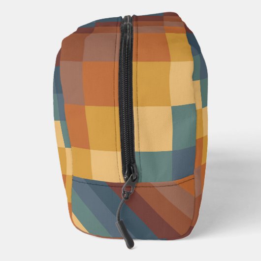 BROWN ORANGE YELLOW BLUE GEOMETRIC PATTERN WASCHBEUTEL (Rechts)