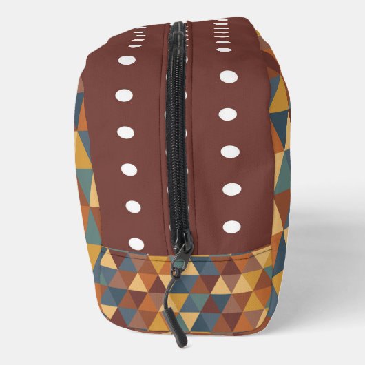 BROWN ORANGE YELLOW BLUE GEOMETRIC PATTERN WASCHBEUTEL (Rechts)