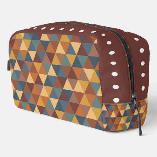 BROWN ORANGE YELLOW BLUE GEOMETRIC PATTERN WASCHBEUTEL (Rechte Ecke)