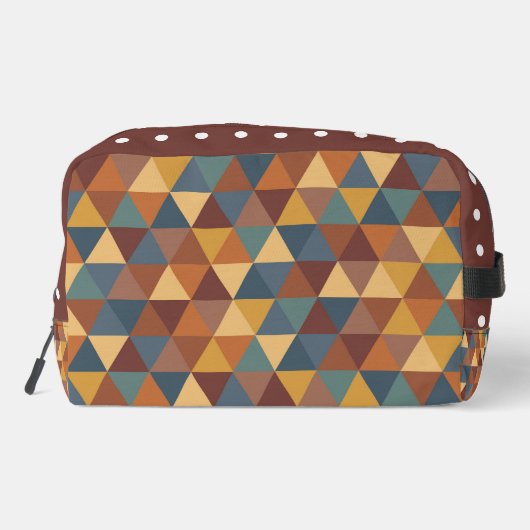 BROWN ORANGE YELLOW BLUE GEOMETRIC PATTERN WASCHBEUTEL (Rückseite)
