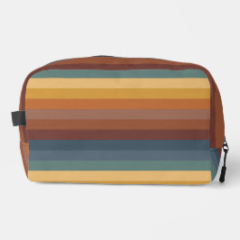 BROWN ORANGE YELLOW BLUE STRIPEN WASCHBEUTEL