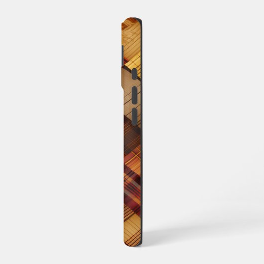 BROWN ORANGE YELLOW FALL KARIERT PATTER iPhone 16 HÜLLE (Linke Seite)