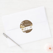 Brown Our Wedding Monogram Sticker (Umschlag)