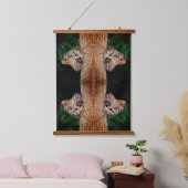 Brown Owl Butterfly Natur Abstrakt Wandteppich Mit Holzrahmen (Schlafzimmer)