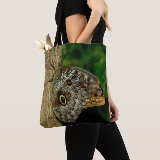 Brown Owl Butterfly Nature Art Tasche (Von Nahem)