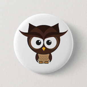 Brown Owl Button