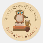 Brown Owl Classroom Library Round Stickers (Vorderseite)