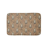 Brown Owl Illustriert Woodland Muster Badematte (Vorderseite)