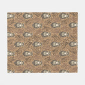 Brown Owl Illustriert Woodland Muster Fleecedecke (Vorderseite (Horizontal))
