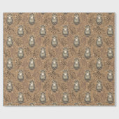 Brown Owl Illustriert Woodland Muster Geschenkpapier (Flach)