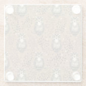 Brown Owl Illustriert Woodland Muster Glasuntersetzer (Rückseite)