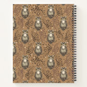 Brown Owl Illustriert Woodland Muster Notizblock (Rückseite)