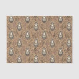 Brown Owl Illustriert Woodland Muster Seidenpapier