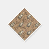 Brown Owl Illustriert Woodland Muster Serviette (Ecke)