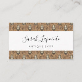 Brown Owl Illustriert Woodland Muster Visitenkarte