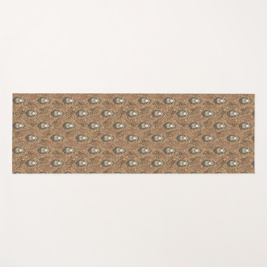 Brown Owl Illustriert Woodland Muster Yogamatte (Vorderseite (Horizontal))