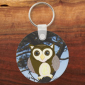 Brown Owl in a Tree Schlüsselanhänger (Vorderseite)