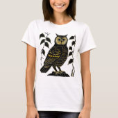 Brown Owl mit grünen Reben T-Shirt (Vorderseite)