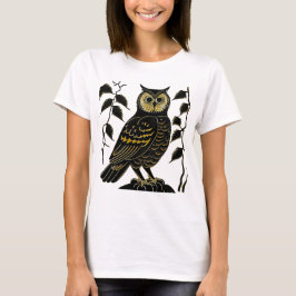 Brown Owl mit grünen Reben T-Shirt