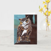 Brown Owl Note Card Karte (Gelbe Blume)