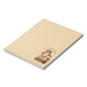 Brown Owl on Books Teacher Notepad Notizblock (Rotiert)
