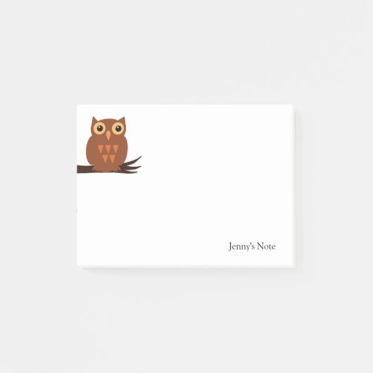 Brown Owl on Treff Animal Individuelle Name Post- Post-it Klebezettel (Vorderseite)