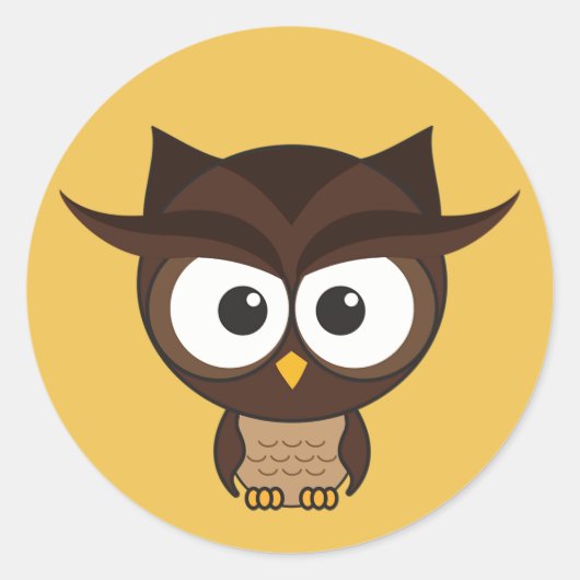 Brown Owl Runder Aufkleber (Vorderseite)