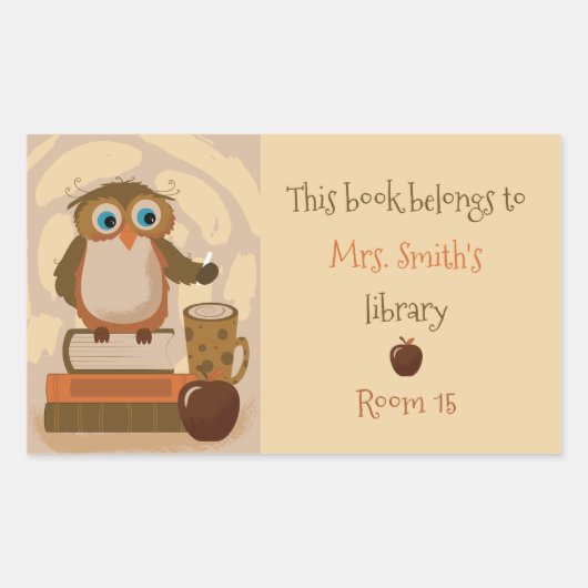 Brown Owl Teacher Classroom Library Sticker (Vorderseite)