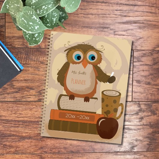 Brown Owl Teacher Planer mit Schuljahr