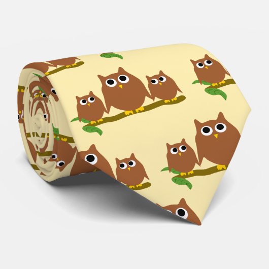 Brown Owls Design Any Colour Background Krawatte (Gerollt)