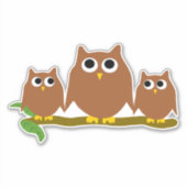 Brown Owls Design Aufkleber (Vorderseite)