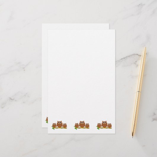 Brown Owls Design Briefpapier (Vorderseite/Rückseite Beispiel)