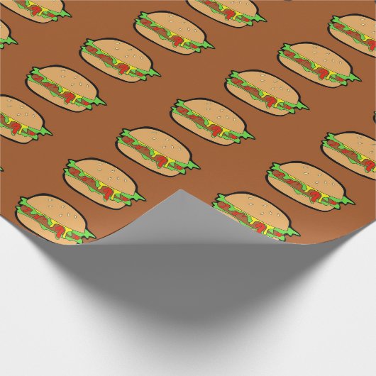 BROWN-PACKPAPIER MIT REIHEN DER HAMBURGER GESCHENKPAPIER (Ecke)