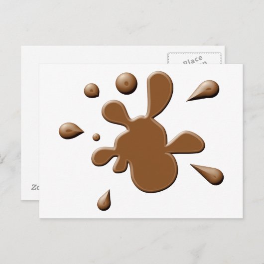 Brown Paint Splodge Postkarte (Vorne/Hinten)