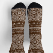 Brown Paisley Bandana Print Socken (Oben)