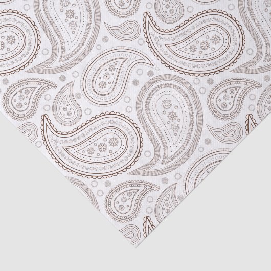 Brown Paisley-Muster für Weißzettel Seidenpapier (Ausschnitt)