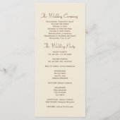 Brown Palm Tree Tropical Wedding Programm (Rückseite)