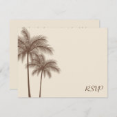 Brown Palm Tree UAWG Wedding Response Card RSVP Karte (Vorne/Hinten)