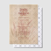 Brown Pampas Grass on Texture Background Wedding Pergament Einladungen (Versetzt (Einladung))