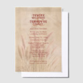 Brown Pampas Grass on Texture Background Wedding Pergament Einladungen (Versetzt)