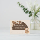 Brown Pampas Grass Teddy Bear Diaper Raffel Begleitkarte (Stehend Vorderseite)