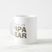 Brown Papa Bären Vater Minimalistisch Typografie T Kaffeetasse (Vorderseite Links)