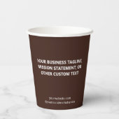 Brown Paper Cups Custom Company Logo Branded 8 oz Pappbecher (Rückseite)