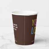 Brown Paper Cups Custom Company Logo Branded 8 oz Pappbecher (Rechts)