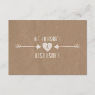 Brown Paper Inspiriert White Arrows Wedding R.S.V. RSVP Karte